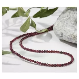 Бусы шар №2 гранёный "Гранат", 44см