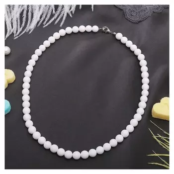 Бусы шар №8 "Агат белый", 45см