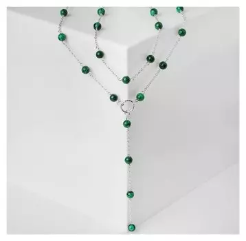 Бусы шар №8 "Малахит" галстук