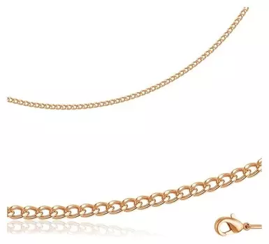 Цепь "Панцирное плетение", позолота, 45 см