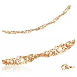 Цепь "Ромб двойной" мрдс6р, позолота, 45см