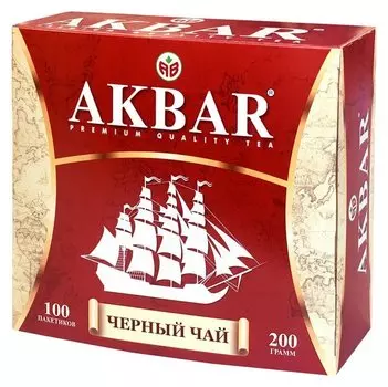 Чай Akbar черный, 100 пакx2гр/уп