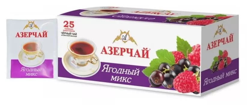 Чай черный расфасованный Azercay ягодный ,25 пак