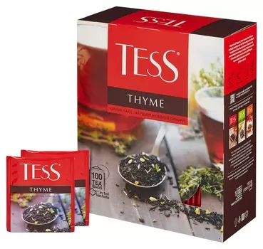 Чай черный Tess тайм с чебрецом и цедрой лимона 100 пак/уп