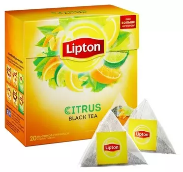 Чай Lipton Citrus черный пирамидки 20пак/пач