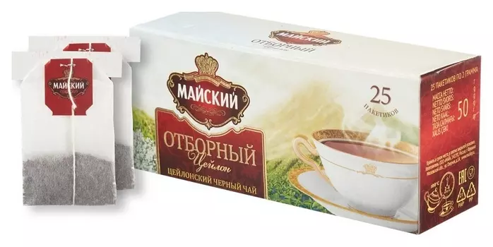 Чай майский черный отборный 25пакx2г