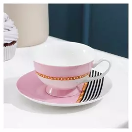 Чайная пара Magistro «Миледи», чашка 240 мл, блюдце D=14 см