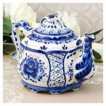 Чайник «Сидоров», гжель