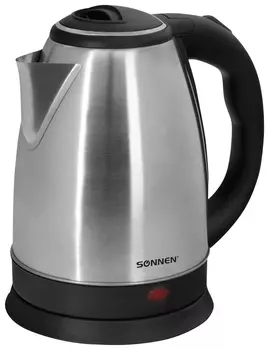 Чайник SONNEN KT-118, 1,8 л, 1500 Вт, закрытый нагревательный элемент, нержавеющая сталь, серебристый