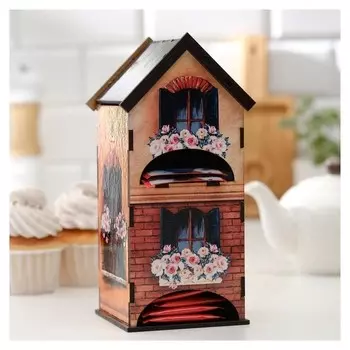 Чайный домик двойной "Дом с цветами" 9,6х22 см