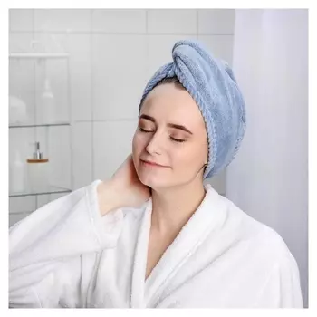 Чалма для сауны/душа, с пуговкой, микрофибра