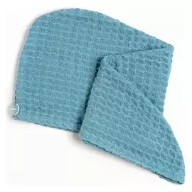 Чалма для сушки волос этель "Waffle" цв. голубой, 65*25 см, 100% п/э