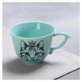 Чашка Кошка 150 мл Цвет голубой