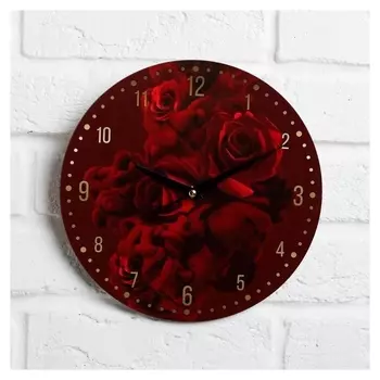 Часы дерево настенные "Розы"