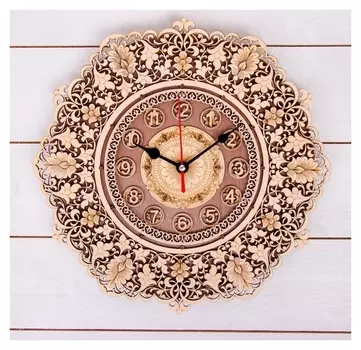 Часы «Узор», 30×30×3 см, береста