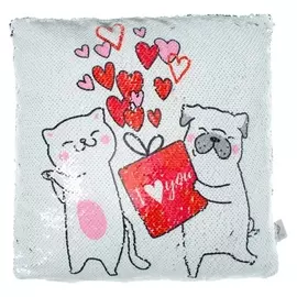 Чехол декоративный с пайетками Love You 40х40 см