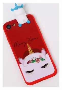 Чехол для телефона Iphone 7,8 «Новогодний единорог», с персонажем, 6,8 х 14,0 см