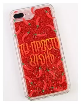 Чехол для телефона Iphone 7,8 Plus с блёстками внутри Pepper, 7.7 × 15.8 см