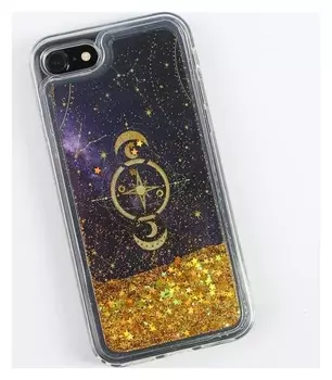 Чехол для телефона Iphone 7,8 с блёстками внутри Stars, 6.8 × 14 см