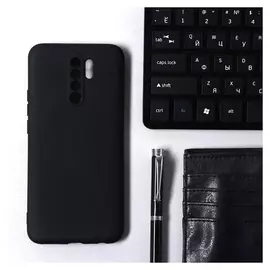 Чехол Krutoff, для Xiaomi Redmi 9, матовый, черный