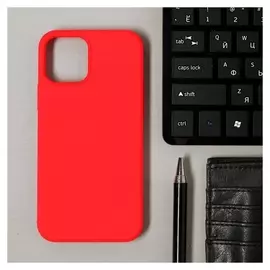 Чехол Luazon для телефона Iphone 12/12 Pro, Soft-touch силикон, красный