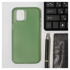 Чехол Luazon для телефона Iphone 12 Pro Max, пластиковый, тонкий, прозрачный зеленый