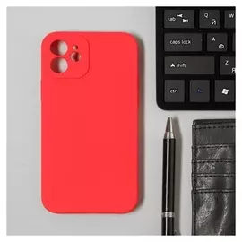 Чехол Luazon для телефона Iphone 12, Soft-touch силикон, красный