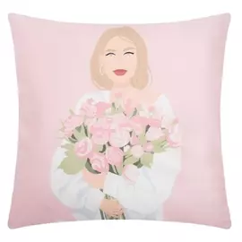 Чехол на подушку этель "Девушка" 40х40 см, 100% п/э, велюр