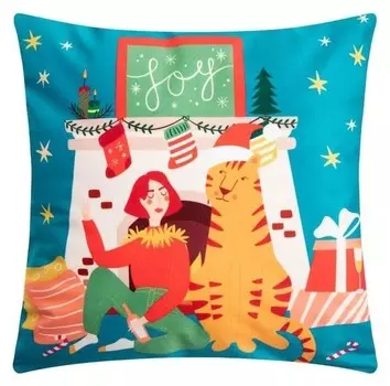 Чехол на подушку этель "Joy" 40х40 см, велюр, 100% п/э