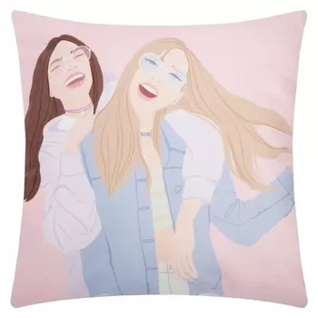 Чехол на подушку этель "Подружки" 40х40 см, 100% п/э, велюр