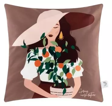 Чехол на подушку этель "Spring Inspiration" 40х40 см, 100% п/э, велюр