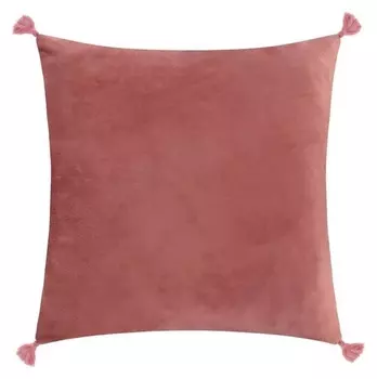Чехол на подушку с кисточками этель цвет пыльная роза, 45х45 см, 100% п/э, велюр
