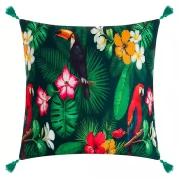 Чехол на подушку с кисточками этель «Тропики», 43х43 см