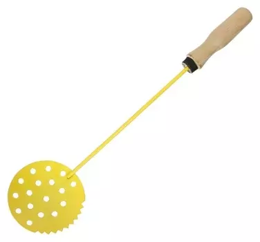 Черпак для льда с деревянной ручкой, окрашенный, цвет жёлтый
