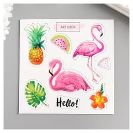 Чипборд для скрапбукинга "Фламинго" 10х10 см