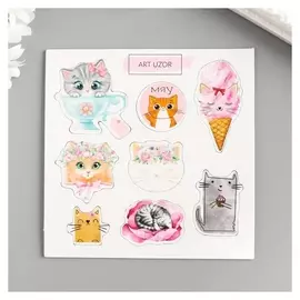 Чипборд для скрапбукинга "кошечки 10х10 см