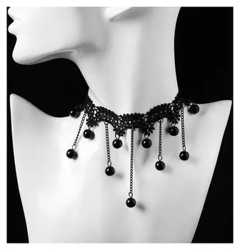 Чокер "Госпожа" круглые бусины, цвет чёрный, L=31