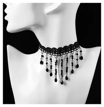 Чокер "Госпожа" россыпь бусин, цвет чёрный, L=31