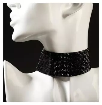 Чокер "Грация искр" широкий, цвет чёрный, L=31 см