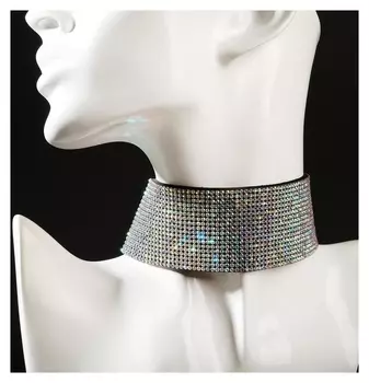 Чокер "Грация искр" широкий, цвет радужный, L=31 см