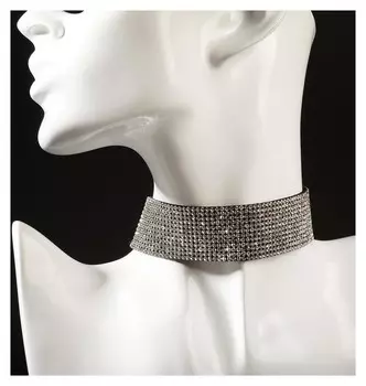 Чокер "Грация искр" средний, цвет чёрно-серебряный, L=31 см