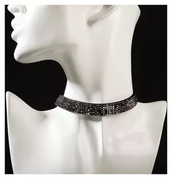 Чокер "Грация искр" тонкий, цвет чёрный, L=30 см