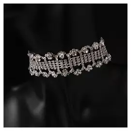 Чокер "Искорка" толстая линия, цвет белый, 28 см