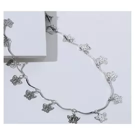 Чокер "Металлика" бабочки, цвет серебро, L=30