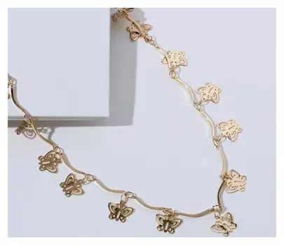 Чокер "Металлика" бабочки, цвет золото, L=30