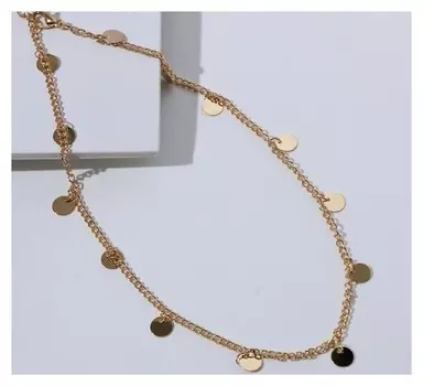 Чокер "Металлика" диски, цвет золото, L=30