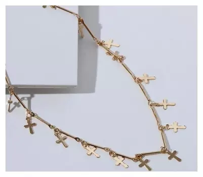 Чокер "Металлика" крестики, цвет золото, L=30