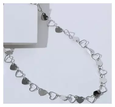 Чокер "Металлика" сердца, цвет серебро, L=30