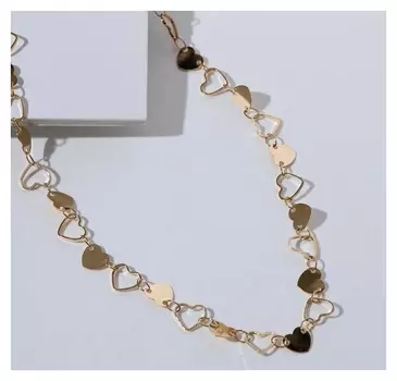 Чокер "Металлика" сердца, цвет золото, L=30