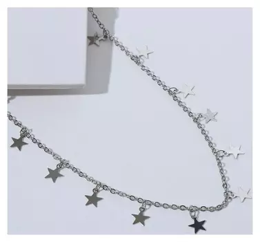Чокер "Металлика" звёздочки, цвет серебро, L=30